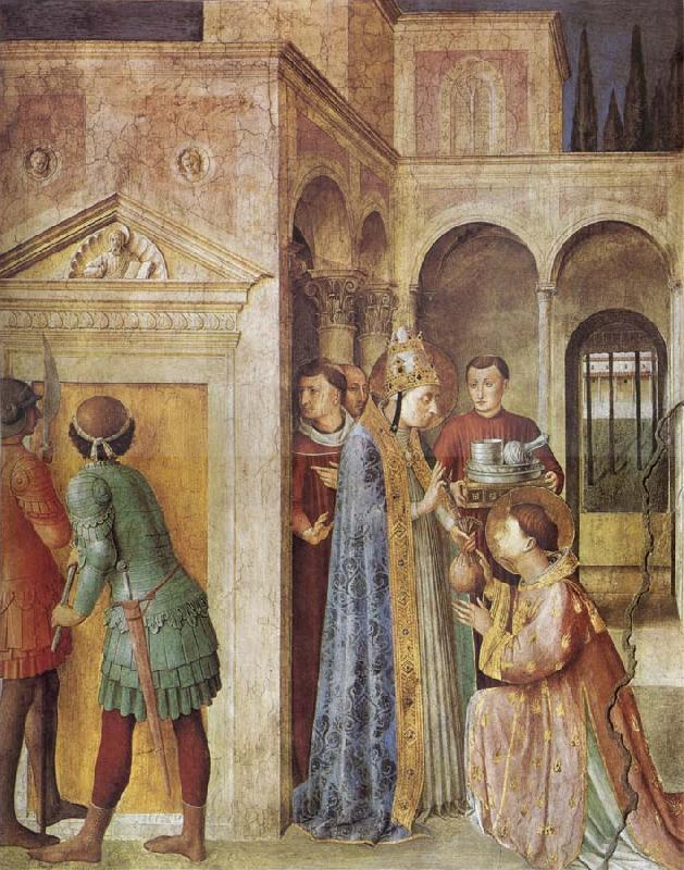 Fra Angelico St Lawrence Receiving the Church Treasures oil painting picture
